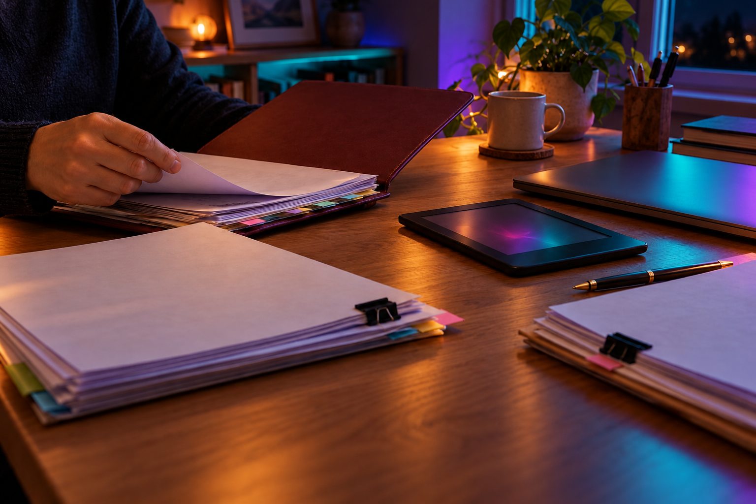 Classement de documents avec dossiers et liseuse